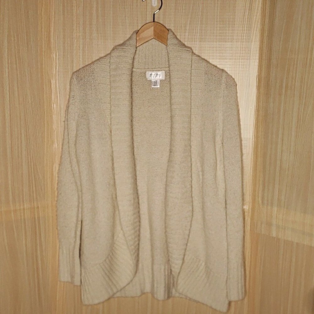 Motherhood Maternity Womens Cream Super Soft Open Front Cardigan Sweater Medium
